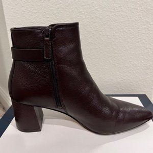Cole Haan booties, size 9.5, brown with gold buckle